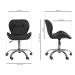 Kit 02 Cadeiras Office Eiffel Slim Ajust vel Base Girat¢ria cor:preto
