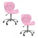 Kit 02 Cadeiras Office Eiffel Slim Ajustável Base Giratória