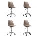 Kit 04 Cadeiras Office Base Cromada Girat¢ria Saarinen cor:bege