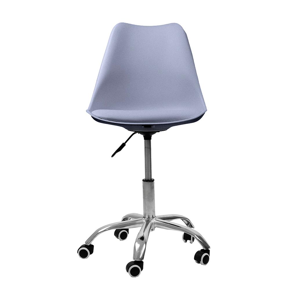 Kit 04 Cadeiras Office Base Cromada Girat¢ria Saarinen cor:cinza