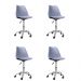 Kit 04 Cadeiras Office Base Cromada Girat¢ria Saarinen cor:cinza