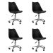 Kit 04 Cadeiras Office Base Cromada Girat¢ria Saarinen cor:preto