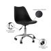 Kit 04 Cadeiras Office Base Cromada Girat¢ria Saarinen cor:preto