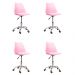 Kit 04 Cadeiras Office Base Cromada Girat¢ria Saarinen cor:rosa