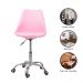 Kit 04 Cadeiras Office Base Cromada Girat¢ria Saarinen cor:rosa