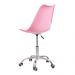 Kit 04 Cadeiras Office Base Cromada Girat¢ria Saarinen cor:rosa