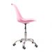 Kit 04 Cadeiras Office Base Cromada Girat¢ria Saarinen cor:rosa