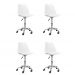 Kit 04 Cadeiras Office Base Cromada Giratória Saarinen Branco