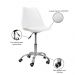 Kit 04 Cadeiras Office Base Cromada Giratória Saarinen Branco