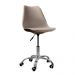 Kit 06 Cadeiras Office Base Cromada Giratória Saarinen - Bege