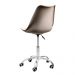 Kit 06 Cadeiras Office Base Cromada Giratória Saarinen - Bege