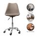 Kit 06 Cadeiras Office Base Cromada Giratória Saarinen - Bege