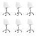 Kit 06 Cadeiras Office Base Cromada Giratória Saarinen - Branco