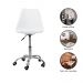 Kit 06 Cadeiras Office Base Cromada Giratória Saarinen - Branco