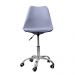 Kit 06 Cadeiras Office Base Cromada Giratória Saarinen - Cinza