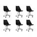 Kit 06 Cadeiras Office Base Cromada Giratória Saarinen - Preto