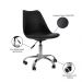 Kit 06 Cadeiras Office Base Cromada Giratória Saarinen - Preto