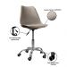 Kit 2 Cadeiras Office Base Cromada Com Rodizio Girat¢ria Saarinen Bege