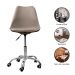 Kit 2 Cadeiras Office Base Cromada Com Rodizio Girat¢ria Saarinen Bege