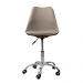 Kit 2 Cadeiras Office Base Cromada Com Rodizio Girat¢ria Saarinen Bege