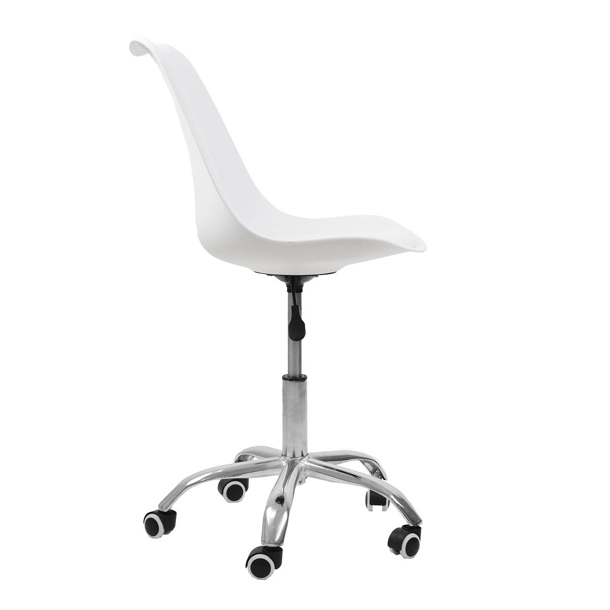 Kit 2 Cadeiras Office Base Cromada Com Rodizio Girat¢ria Saarinen Branco