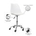Kit 2 Cadeiras Office Base Cromada Com Rodizio Girat¢ria Saarinen Branco