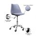 Kit 2 Cadeiras Office Base Cromada Com Rodizio Girat¢ria Saarinen Cinza