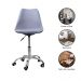 Kit 2 Cadeiras Office Base Cromada Com Rodizio Girat¢ria Saarinen Cinza