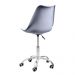 Kit 2 Cadeiras Office Base Cromada Com Rodizio Girat¢ria Saarinen Cinza