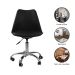 Kit 2 Cadeiras Office Base Cromada Com Rodizio Girat¢ria Saarinen Preto