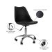 Kit 2 Cadeiras Office Base Cromada Com Rodizio Girat¢ria Saarinen Preto