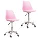 Kit 2 Cadeiras Office Base Cromada Com Rodizio Girat¢ria Saarinen Rosa