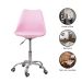 Kit 2 Cadeiras Office Base Cromada Com Rodizio Girat¢ria Saarinen Rosa