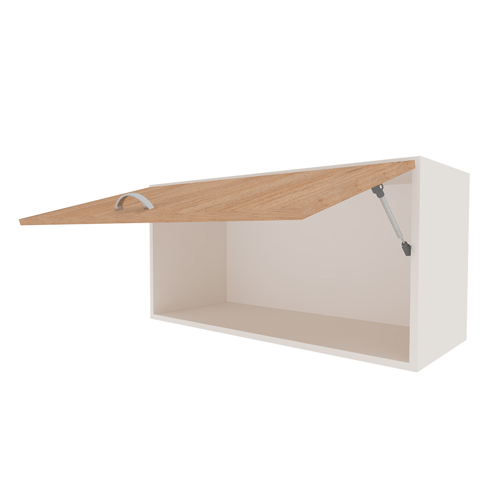 Armário Aéreo KitCubos 1 Porta Branco e Carvalho Mel