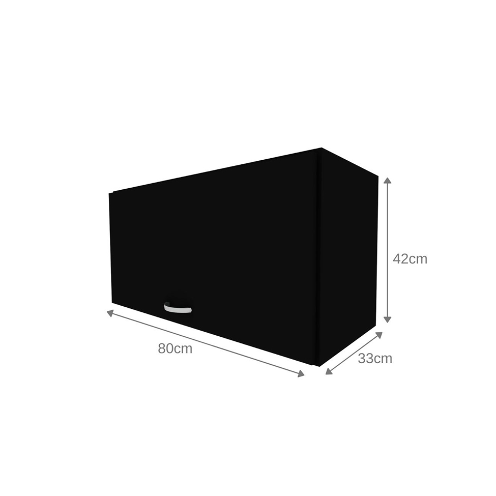 Armário Aéreo KitCubos 1 Porta Preto