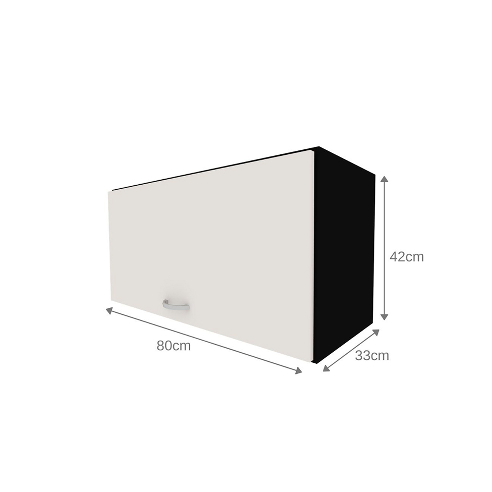 Armário Aéreo KitCubos 1 Porta Preto e Branco