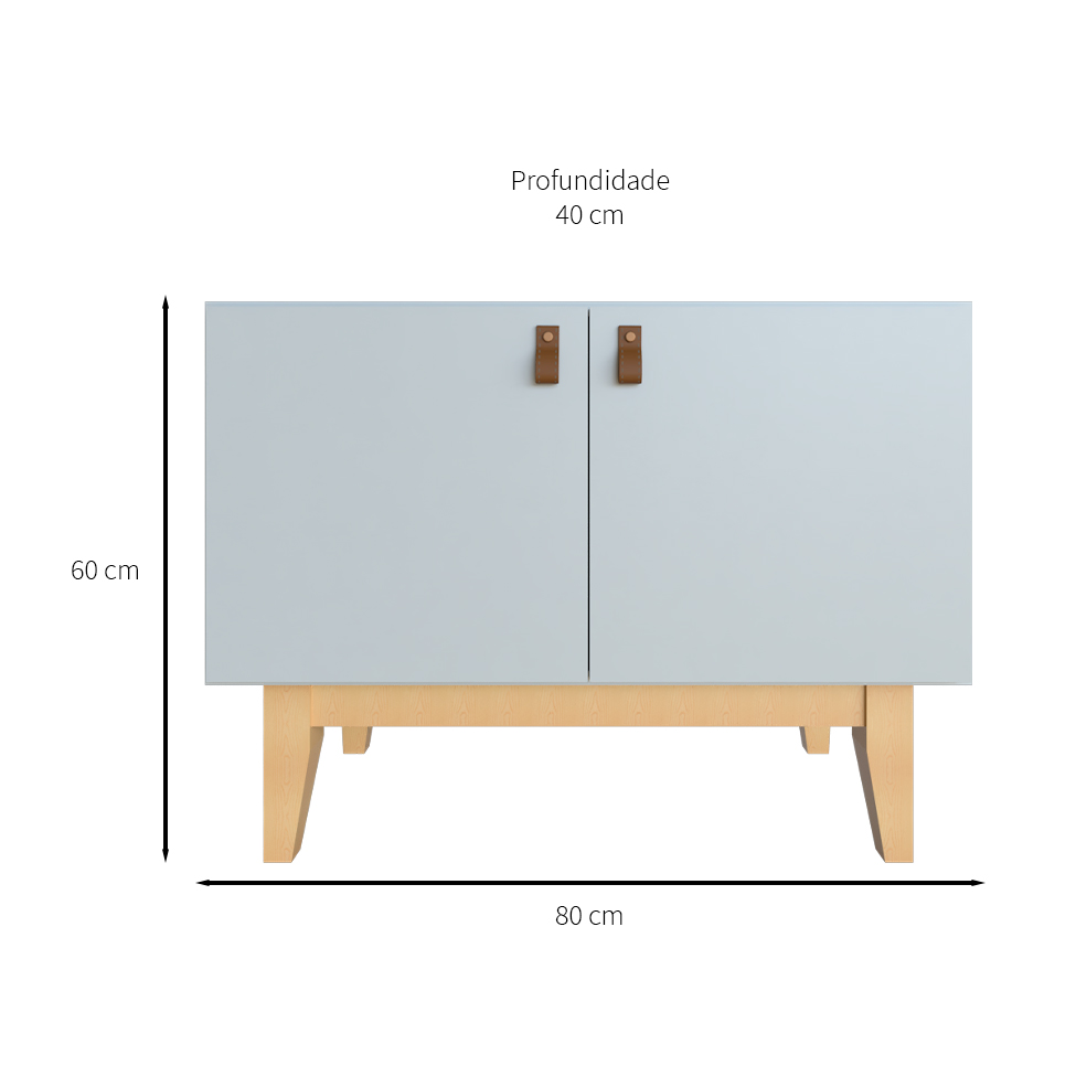 Armário Infantil Tango 2 PT Cinza Cristal