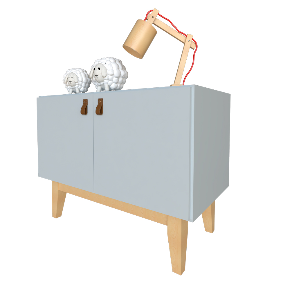 Armário Infantil Tango 2 PT Cinza Cristal