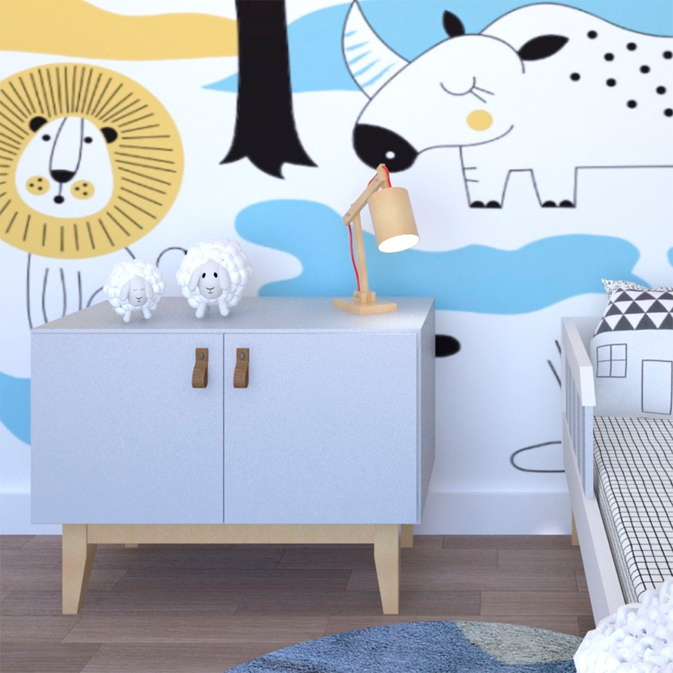 Armário Infantil Tango 2 PT Cinza Cristal