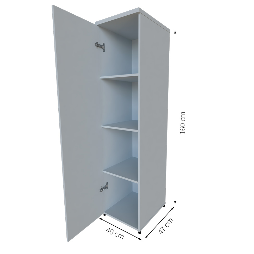 Armário de Escritório Corp 1 PT Cinza Cristal 160 cm