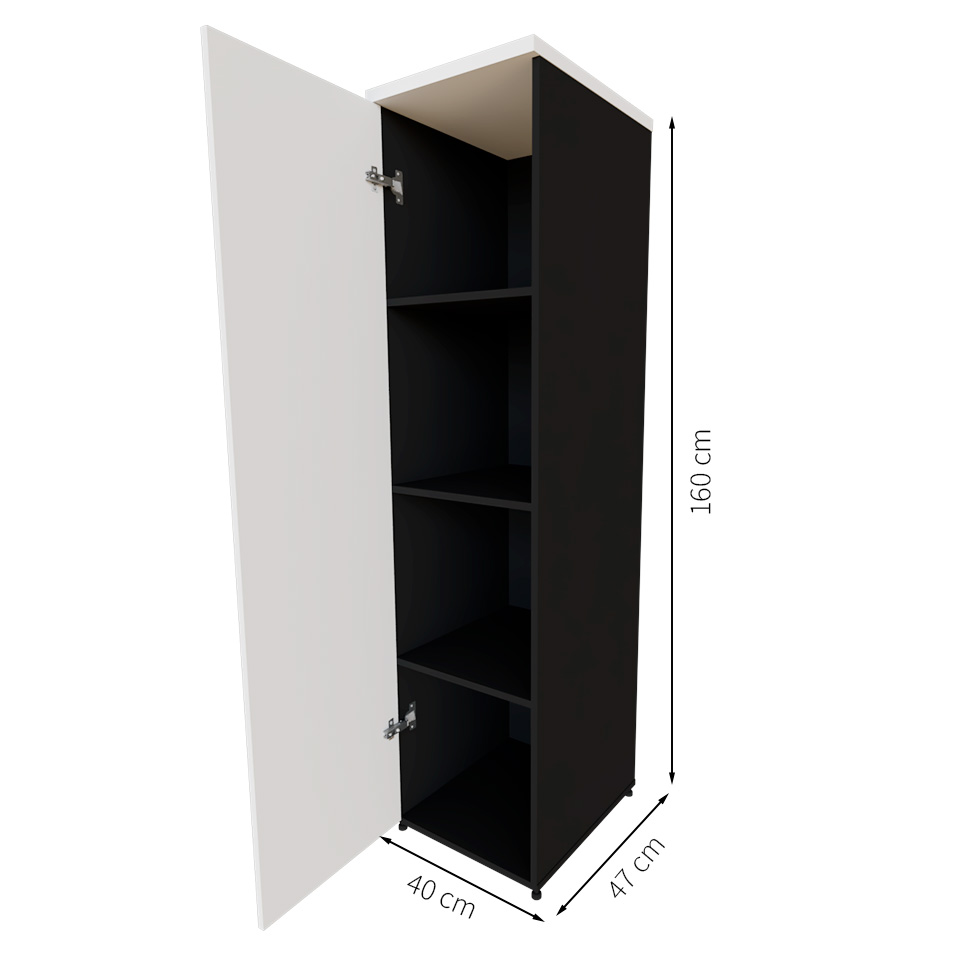 Armário de Escritório Corp 1 PT Preto e Branco 160 cm