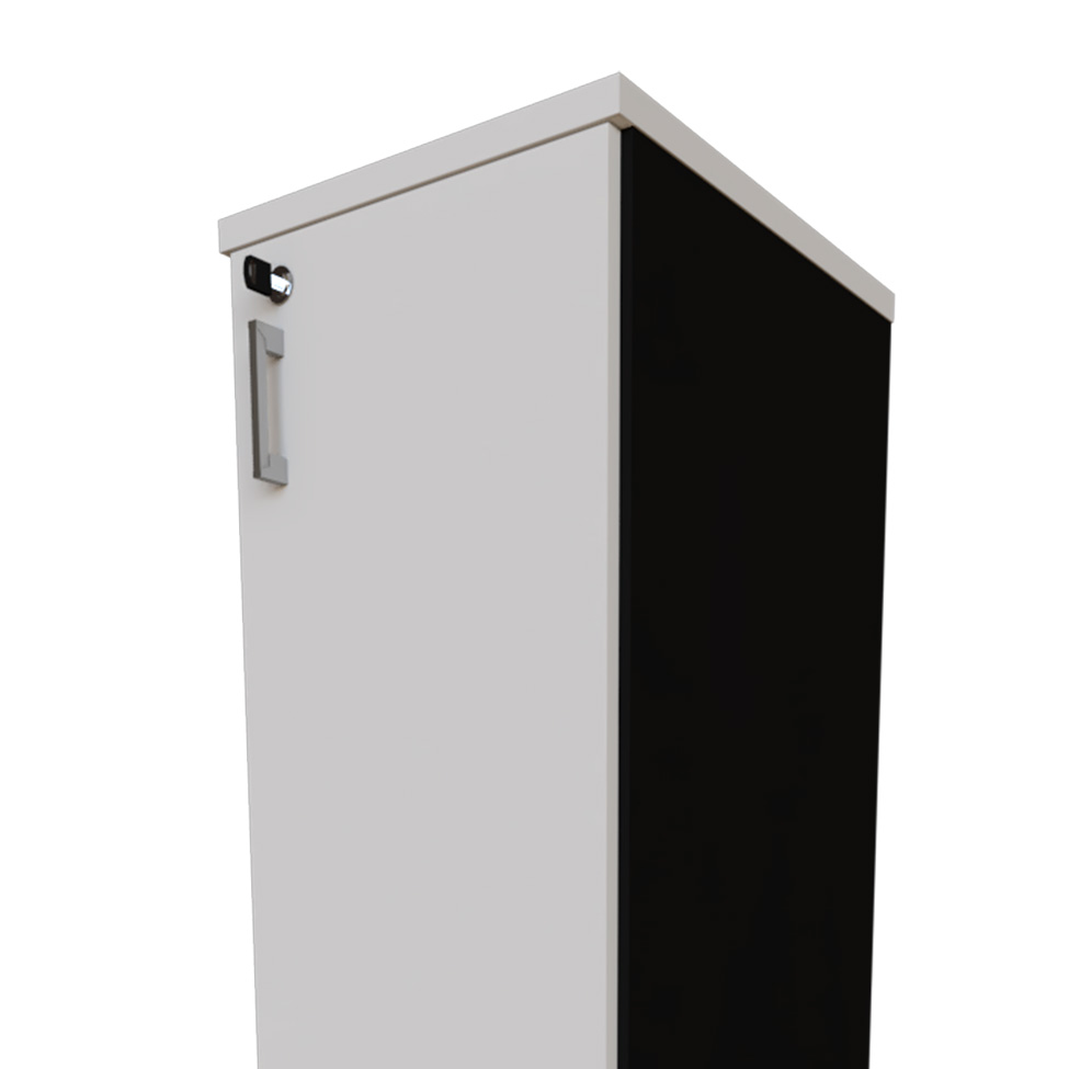 Armário de Escritório Corp 1 PT Preto e Branco 160 cm