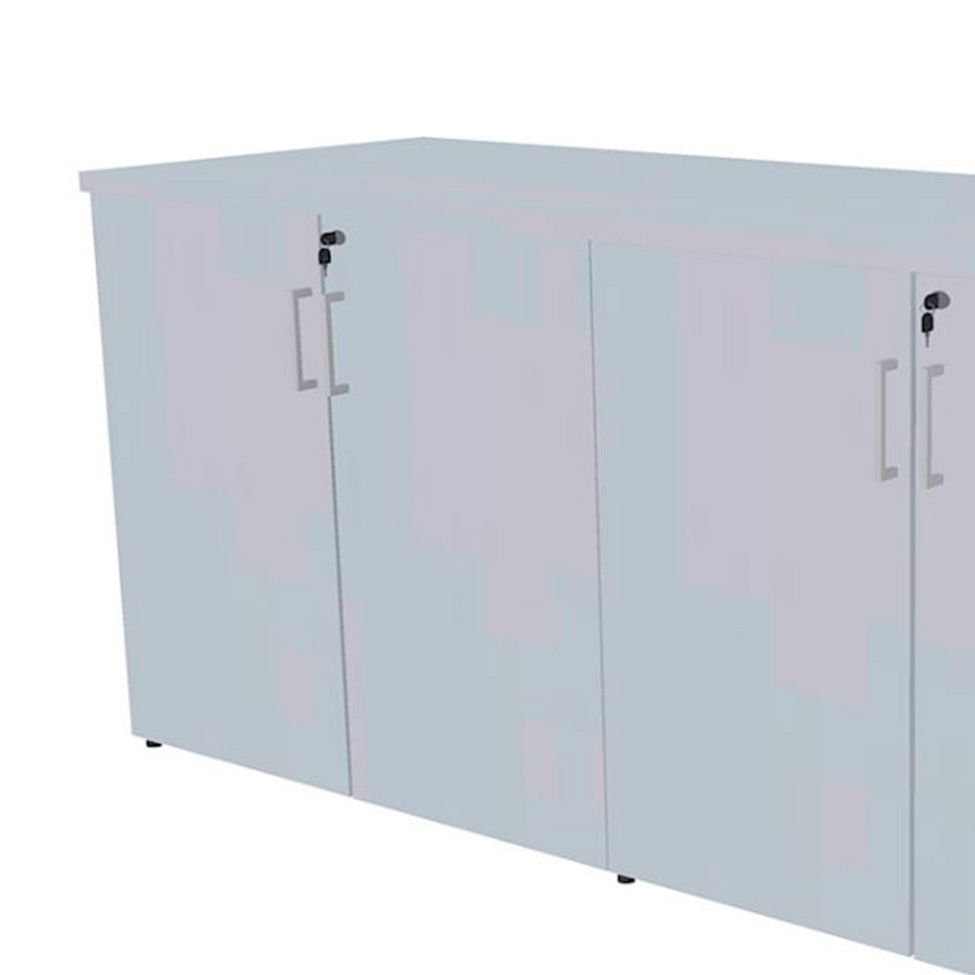 Armário de Escritório Corp 4 PT Branco e Cinza Cristal