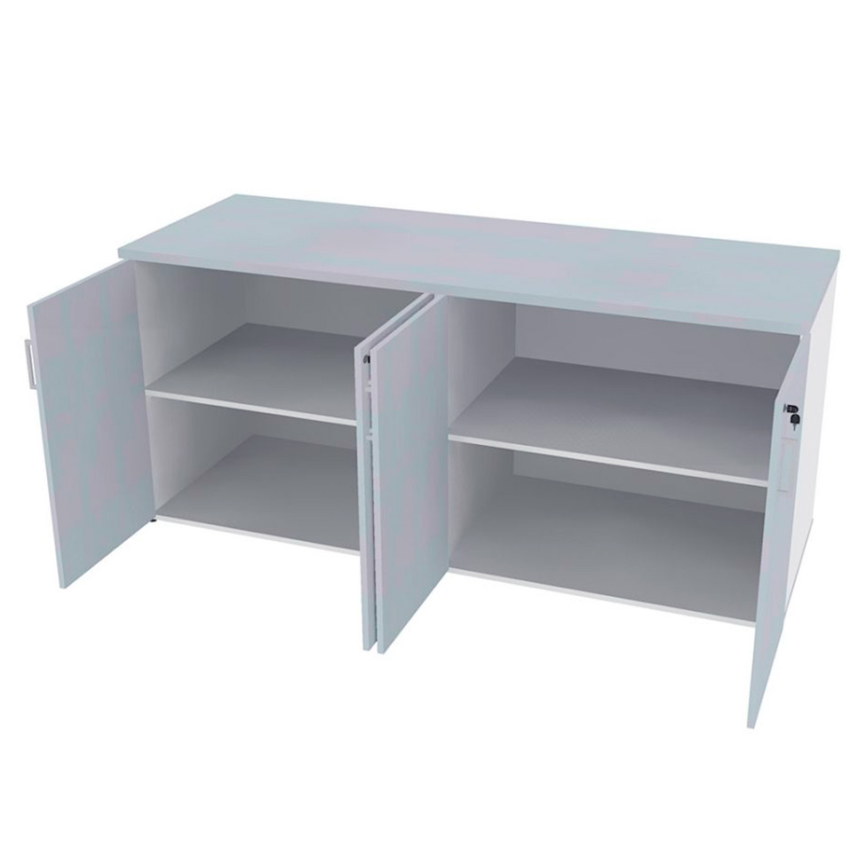 Armário de Escritório Corp 4 PT Branco e Cinza Cristal