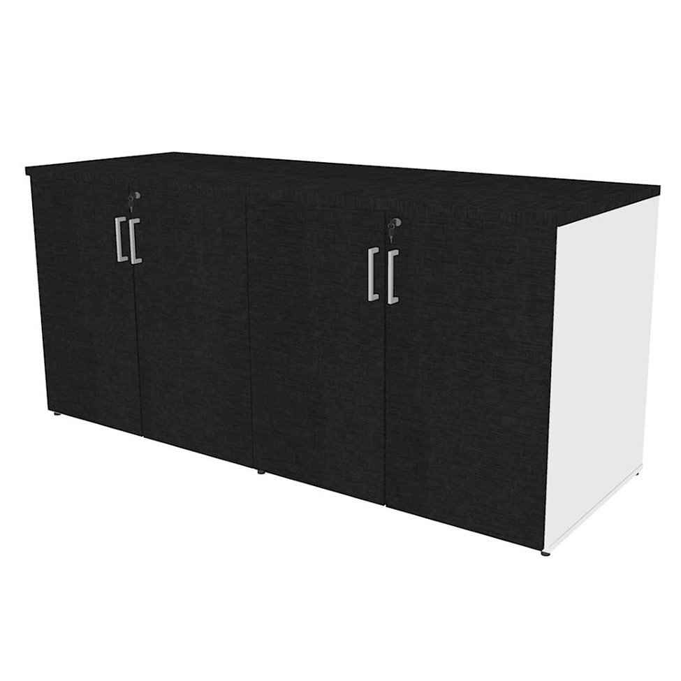 Armário de Escritório Corp 4 PT Branco e Preto
