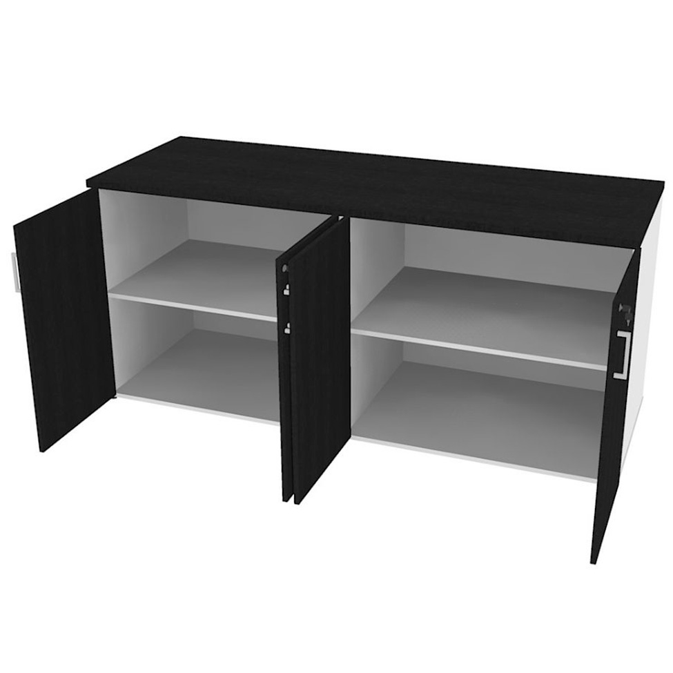 Armário de Escritório Corp 4 PT Branco e Preto