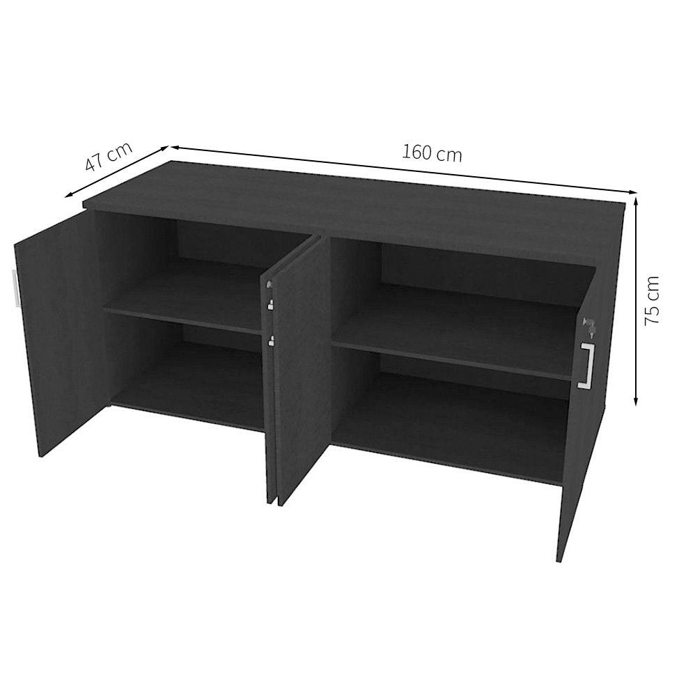Armário de Escritório Corp 4 PT Preto