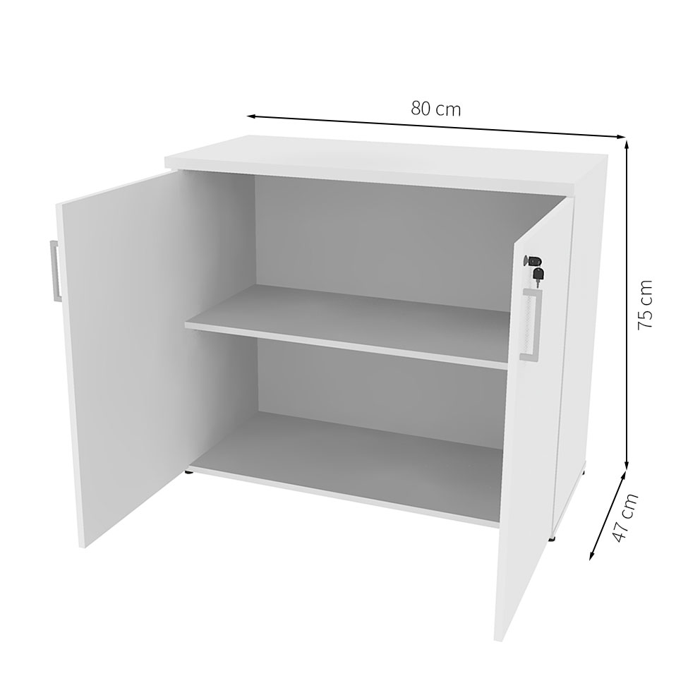 Armário de Escritório KitCubos 2 PT Branco 75 cm