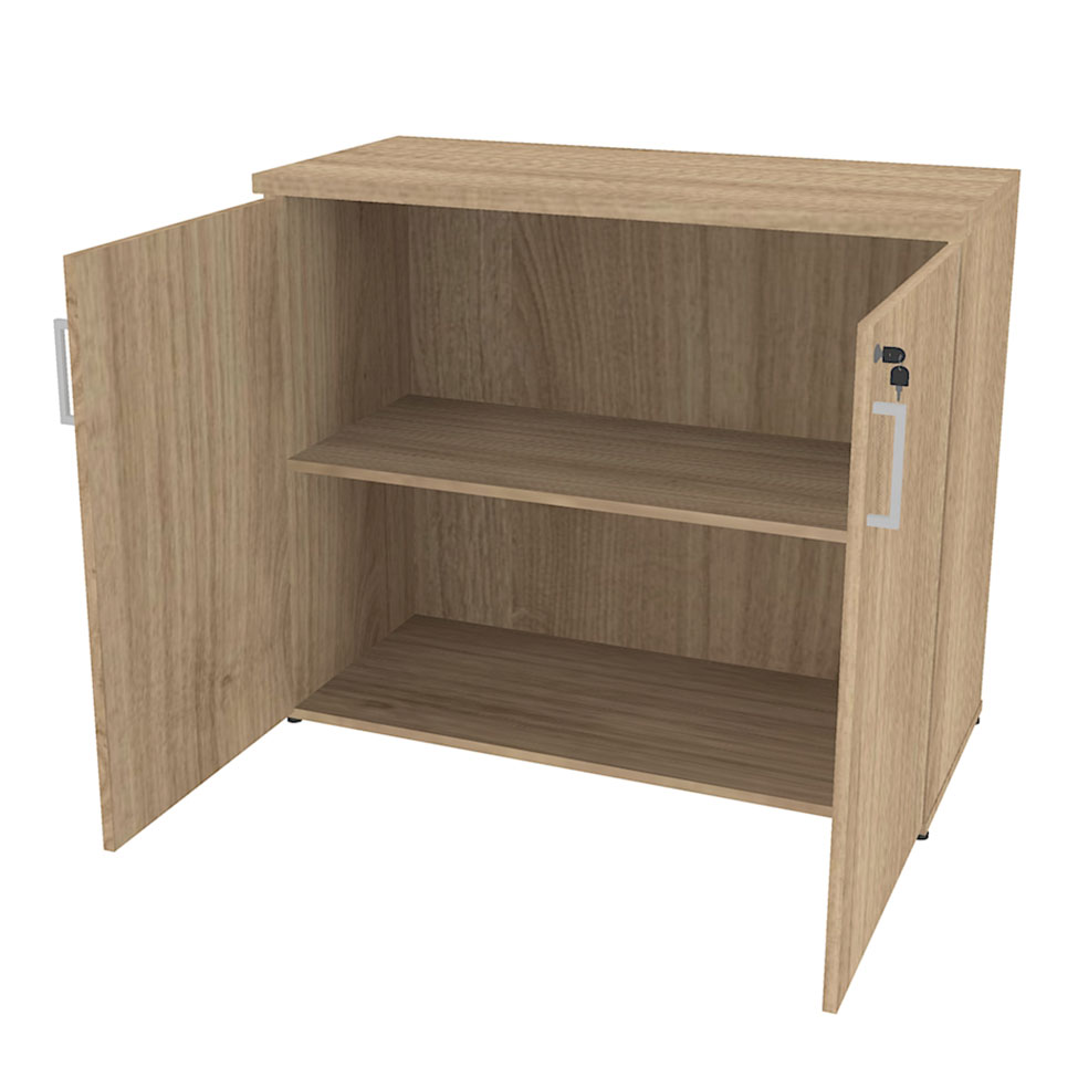 Armário de Escritório KitCubos 2 PT Carvalho Mel 75 cm