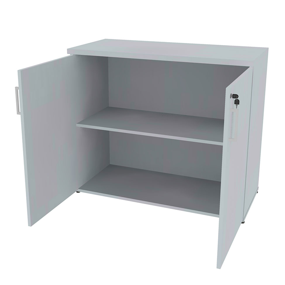 Armário de Escritório KitCubos 2 PT Cinza Cristal 75 cm